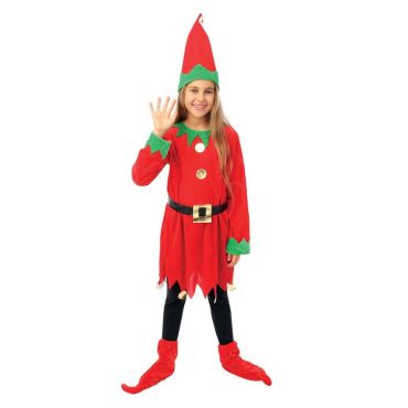 Costume de lutin de Noël pour fille avec tunique rouge et chapeau pointu | jourdefete.com Costume de lutin de Noël pour fille avec tunique rouge et chapeau pointu | jourdefete.com