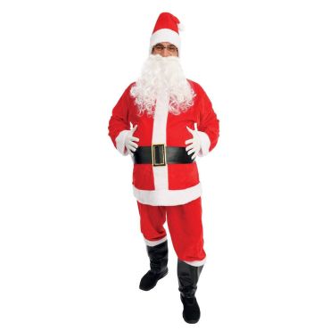 Costume Père Noël adulte complet avec barbe et ceinture noire | jourdefete.com Costume Père Noël adulte complet avec barbe et ceinture noire | jourdefete.com