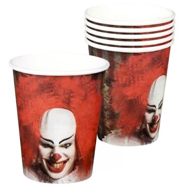 Sachet de 6 Coupelles en Carton - Clown d'Horreur Sachet de 6 Coupelles en Carton - Clown d'Horreur
