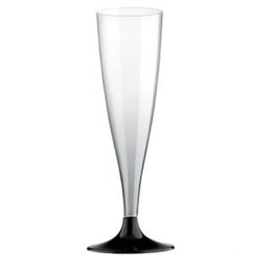 10 Flûtes à Champagne en Plastique - Noir
