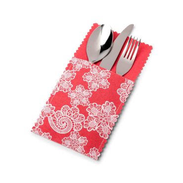 4 Porte-couverts Gypsy en lin - Corail 4 Porte-couverts Gypsy en lin - Corail