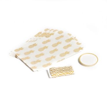 8 Sachets avec Liens et Étiquettes "Ananas Or" 8 Sachets avec Liens et Étiquettes "Ananas Or"