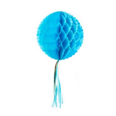 Boule alvéolée à Tassel 30 cm - Bleu Turquoise Boule alvéolée à Tassel 30 cm - Bleu Turquoise