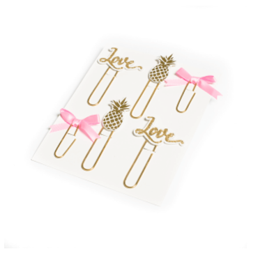 Sachet de 6 clips Amour - Or et Rose Sachet de 6 clips Amour - Or et Rose