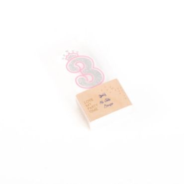 Bougie d'Anniversaire Chiffre 3 « Princesse » 