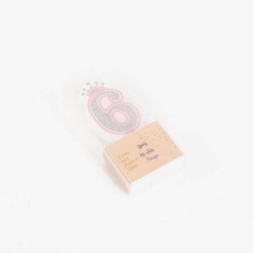 Bougie d'Anniversaire Chiffre 6 « Princesse » 