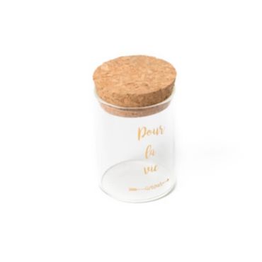 Fiole en verre avec bouchon en liège "Pour La Vie" - Or