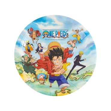 Assiettes en carton avec Luffy et l’équipage de One Piece – 18 cm | jourdefete.com Assiettes en carton avec Luffy et l’équipage de One Piece – 18 cm | jourdefete.com