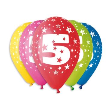 8 ballons multicolores de 25 cm chiffre 5 | jourdefete.com 8 ballons multicolores de 25 cm chiffre 5 | jourdefete.com