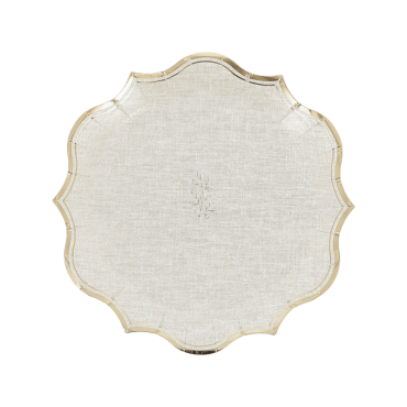 Assiettes Communion effet lin et or Ø23 cm | jourdefete.com Assiettes Communion effet lin et or Ø23 cm | jourdefete.com