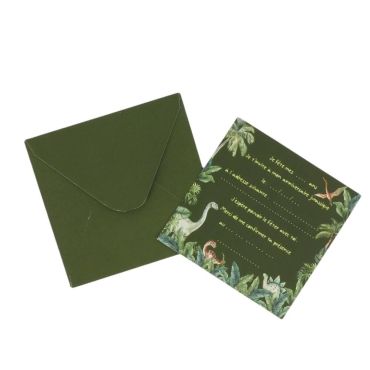 Cartes d'invitation dinosaure avec enveloppe verte pour anniversaire enfant | jourdefete.com Cartes d'invitation dinosaure avec enveloppe verte pour anniversaire enfant | jourdefete.com