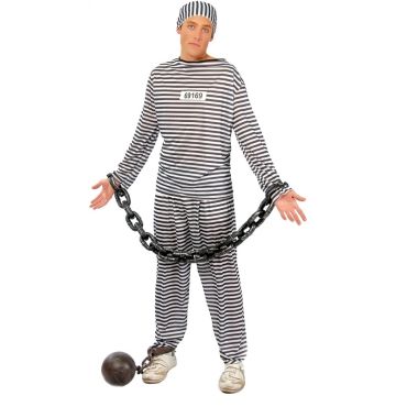 Costume de Prisonnier Rayé Homme - Taille Unique Costume de Prisonnier Rayé Homme - Taille Unique