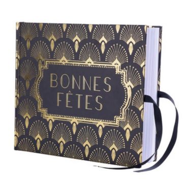 Album Souvenir - Bonnes Fêtes - Collection Paon - Noir Floqué Or Album Souvenir - Bonnes Fêtes - Collection Paon - Noir Floqué Or