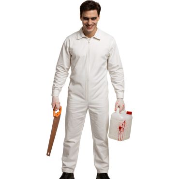 Déguisement Halloween combinaison blanche de tueur pour homme | jourdefete.com