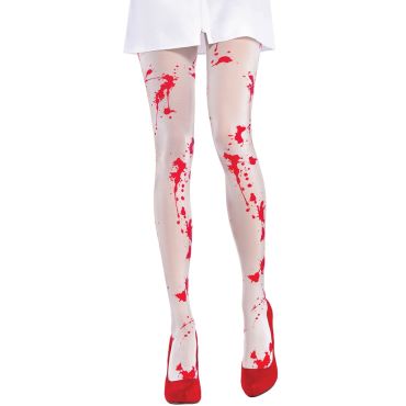 Collants Blanc Tâchés de Sang - Taille Unique Collants Blanc Tâchés de Sang - Taille Unique
