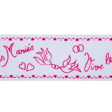 Ruban Tulle "Vive les Mariés" - Fuchsia