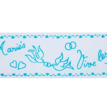 Ruban Tulle "Vive les Mariés" - Turquoise
