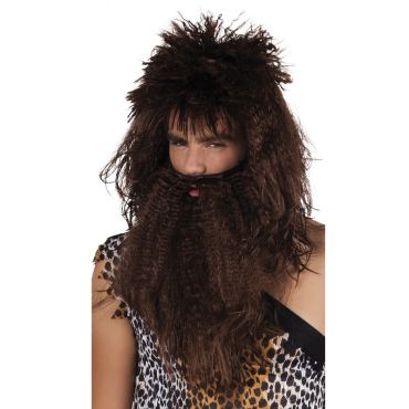 perruque et barbe d'homme des cavernes perruque et barbe d'homme des cavernes
