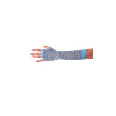 Mitaines Longues Bleues Fluo en Résille