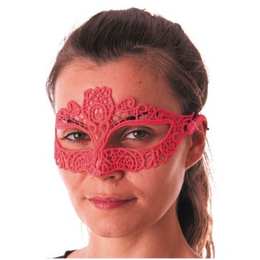 Loup en Tissu Dentelle - Rose fluo