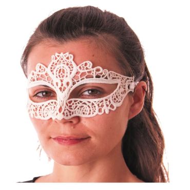 Loup en Tissu Dentelle - Blanc Loup en Tissu Dentelle - Blanc