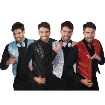 Ensemble Gilet et Noeud papillon à sequins - Coloris au choix Ensemble Gilet et Noeud papillon à sequins - Coloris au choix