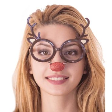 Lunettes sans Verres Adulte Noël - Renne Rodolphe Lunettes sans Verres Adulte Noël - Renne Rodolphe