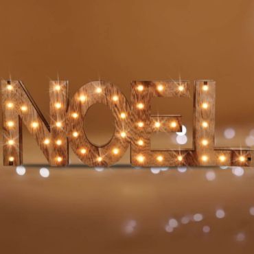 Décoration à Poser Noël - Bois - Mot "Noël" avec 41 LED Décoration à Poser Noël - Bois - Mot "Noël" avec 41 LED