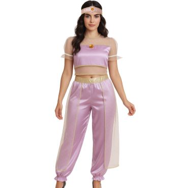 Déguisement danseuse orientale rose femme avec pantalon et top satinés | jourdefete.com Déguisement danseuse orientale rose femme avec pantalon et top satinés | jourdefete.com