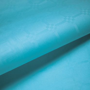 Rouleau de Nappe Damassé Bleu Caraïbes 25 m Rouleau de Nappe Damassé Bleu Caraïbes 25 m