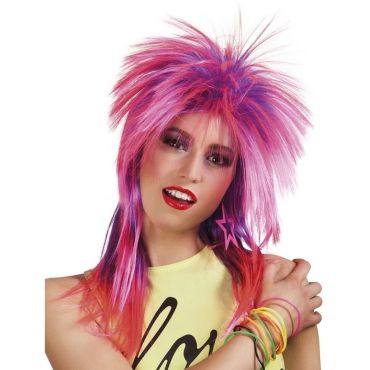 Perruque Femme Punk Rose et Violette Perruque Femme Punk Rose et Violette