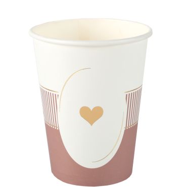 Gobelets Délice 27 cl en carton moka avec cœur doré pour table de mariage, baptême ou communion | jourdefete.com Gobelets Délice 27 cl en carton moka avec cœur doré pour table de mariage, baptême ou communion | jourdefete.com