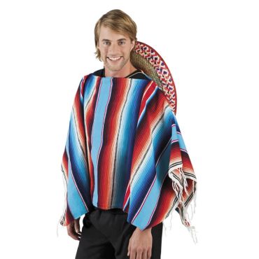 Poncho Mexicain Rayé - 120 X 120 cm Poncho Mexicain Rayé - 120 X 120 cm