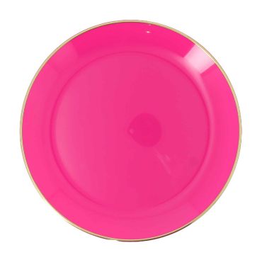 Assiettes réutilisables élégance avec liseré doré coloris au choix pour table de fête | jourdefete.com