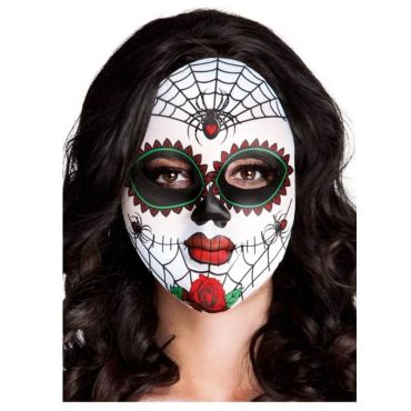 Demi Masque Tissu Femme El Dia de Los Muertos Demi Masque Tissu Femme El Dia de Los Muertos