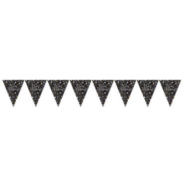 Guirlande fanion « Happy Birthday » noir - 4m Guirlande fanion « Happy Birthday » noir - 4m