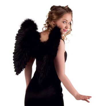 Accessoire Ailes d'Ange Noires Pliables Accessoire Ailes d'Ange Noires Pliables
