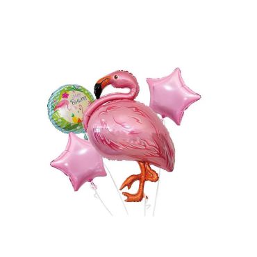 lot de 4 ballons aluminium thème flamant rose | jourdefete.com lot de 4 ballons aluminium thème flamant rose | jourdefete.com
