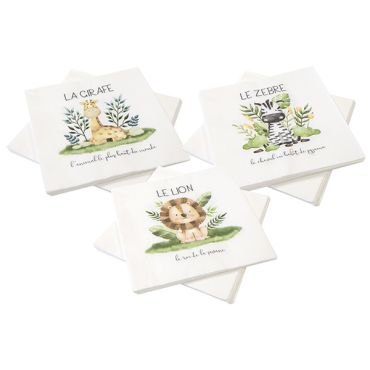 Serviettes en papier Animaux de la Savane pour anniversaire enfant | jourdefete.com Serviettes en papier Animaux de la Savane pour anniversaire enfant | jourdefete.com