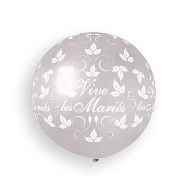Ballon géant rond argent vive les mariés | jourdefete.com Ballon géant rond argent vive les mariés | jourdefete.com