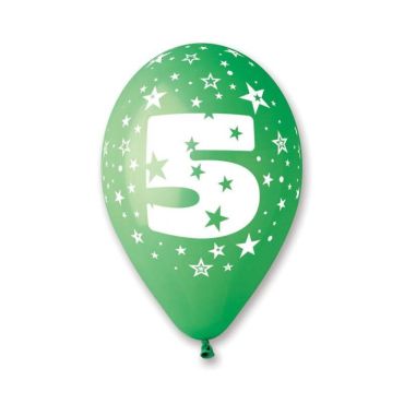 10 ballons multicolores avec étoiles chiffre 5 | jourdefete.com 10 ballons multicolores avec étoiles chiffre 5 | jourdefete.com