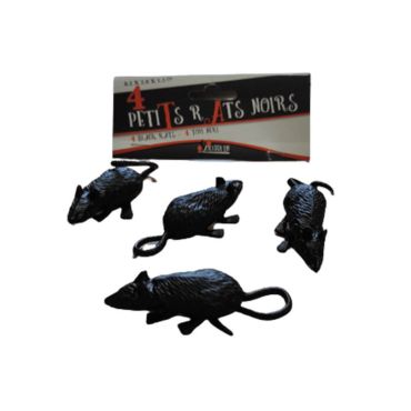 4 petits rats noirs en plastique | jourdefete.com 4 petits rats noirs en plastique | jourdefete.com
