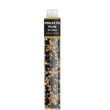 Perles de pluie noir et or pour décoration de table | jourdefete.com Perles de pluie noir et or pour décoration de table | jourdefete.com
