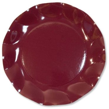 Petites Assiettes Vagues Rondes en Carton Bordeaux Petites Assiettes Vagues Rondes en Carton Bordeaux