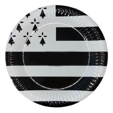 6 petites assiettes en carton drapeau breton de 18 cm 6 petites assiettes en carton drapeau breton de 18 cm