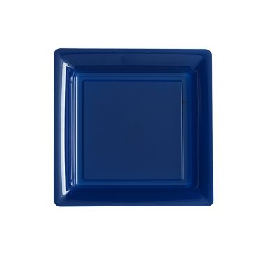 12 Assiettes Cocktail Carrées - Plastique Bleu Marine 12 Assiettes Cocktail Carrées - Plastique Bleu Marine