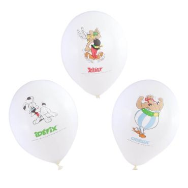 Ballons blancs en latex avec Astérix, Obélix et Idéfix imprimés | jourdefete.com Ballons blancs en latex avec Astérix, Obélix et Idéfix imprimés | jourdefete.com