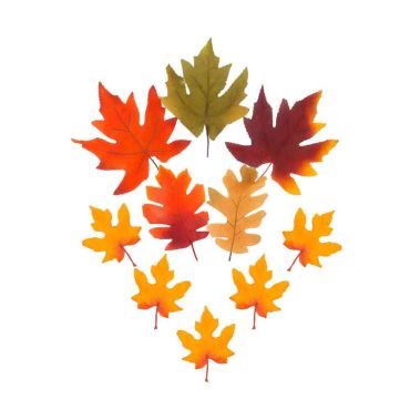 Lot de 10 feuilles d'automne en tissu dégradé orange pour décoration de table | jourdefete.com Lot de 10 feuilles d'automne en tissu dégradé orange pour décoration de table | jourdefete.com