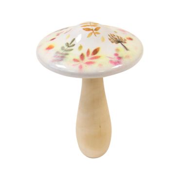 Champignon décoratif en bois et céramique pour déco automnale | jourdefete.com Champignon décoratif en bois et céramique pour déco automnale | jourdefete.com