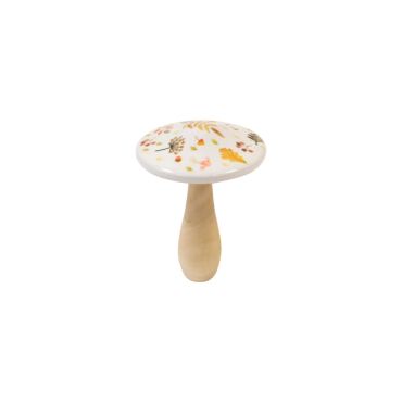 Déco automnale champignon bois et porcelaine motifs feuilles | jourdefete.com Déco automnale champignon bois et porcelaine motifs feuilles | jourdefete.com